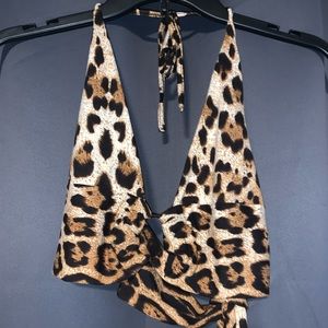 Leopard print halter top